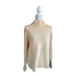 NWT Talbots Mock Neck Long Sleeve Wool Blend Sweater Yellow XL